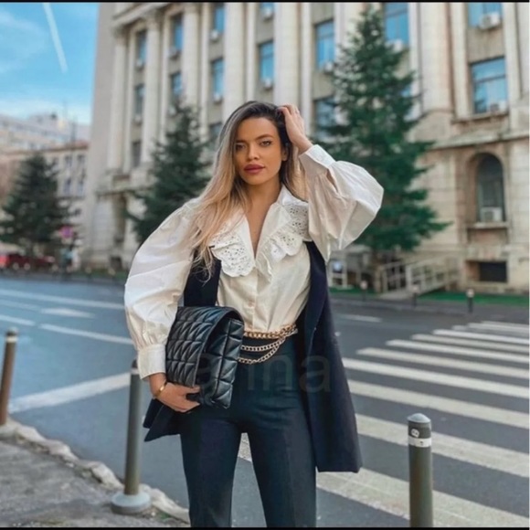 NWT Zara Poplin Top - Picture 2 of 9